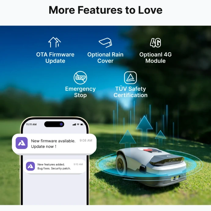 Appstyrning och zonhantering i Anthbot Genie 1000 robotgräsklippare