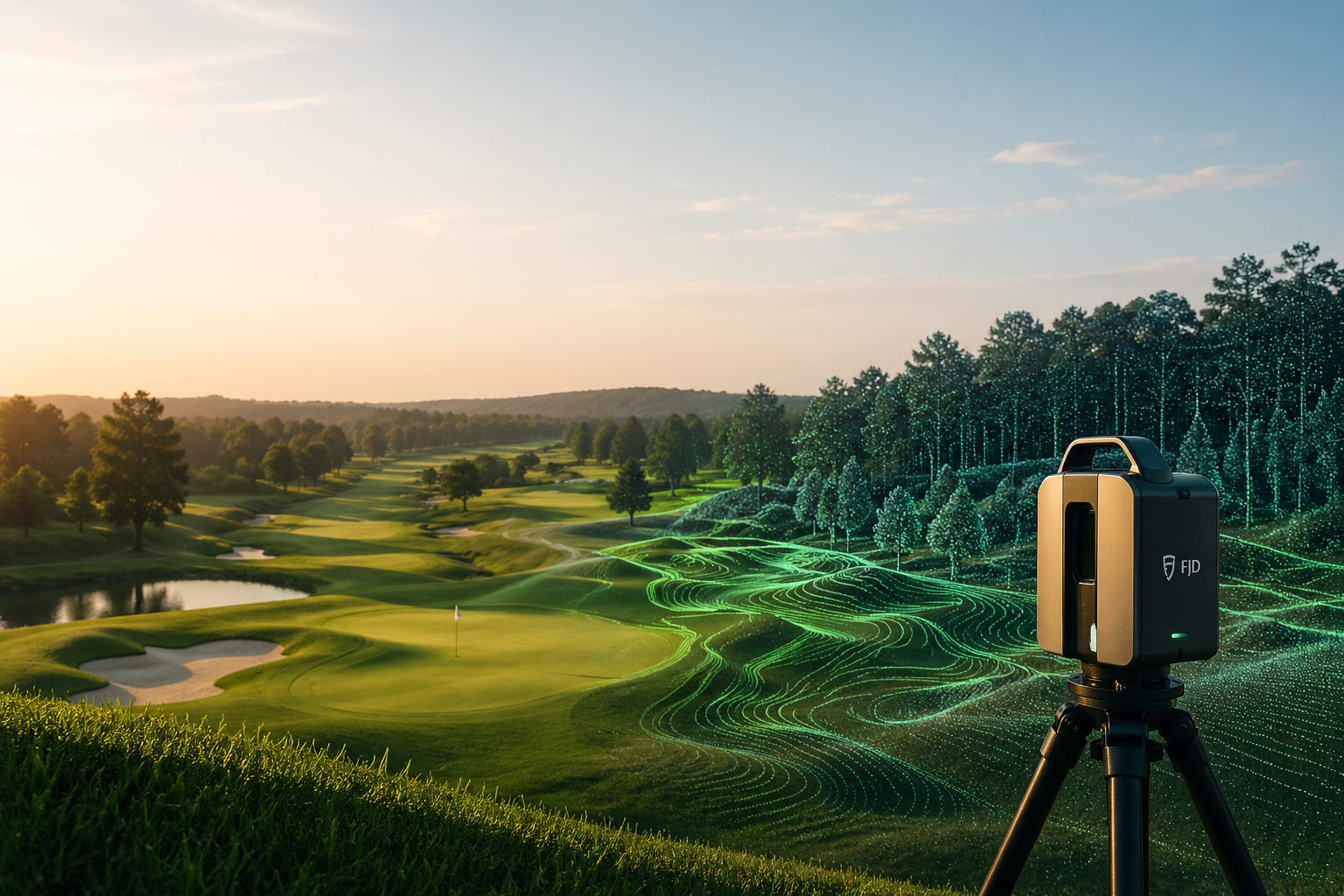 LiDAR-skanning av golfbana med FJD Trion