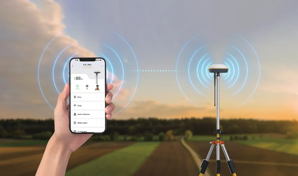 FJD Trion V1 Rover RTK på mätstativ