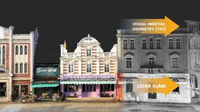 Jämförelse av VIO- och LiDAR-SLAM-punktmoln