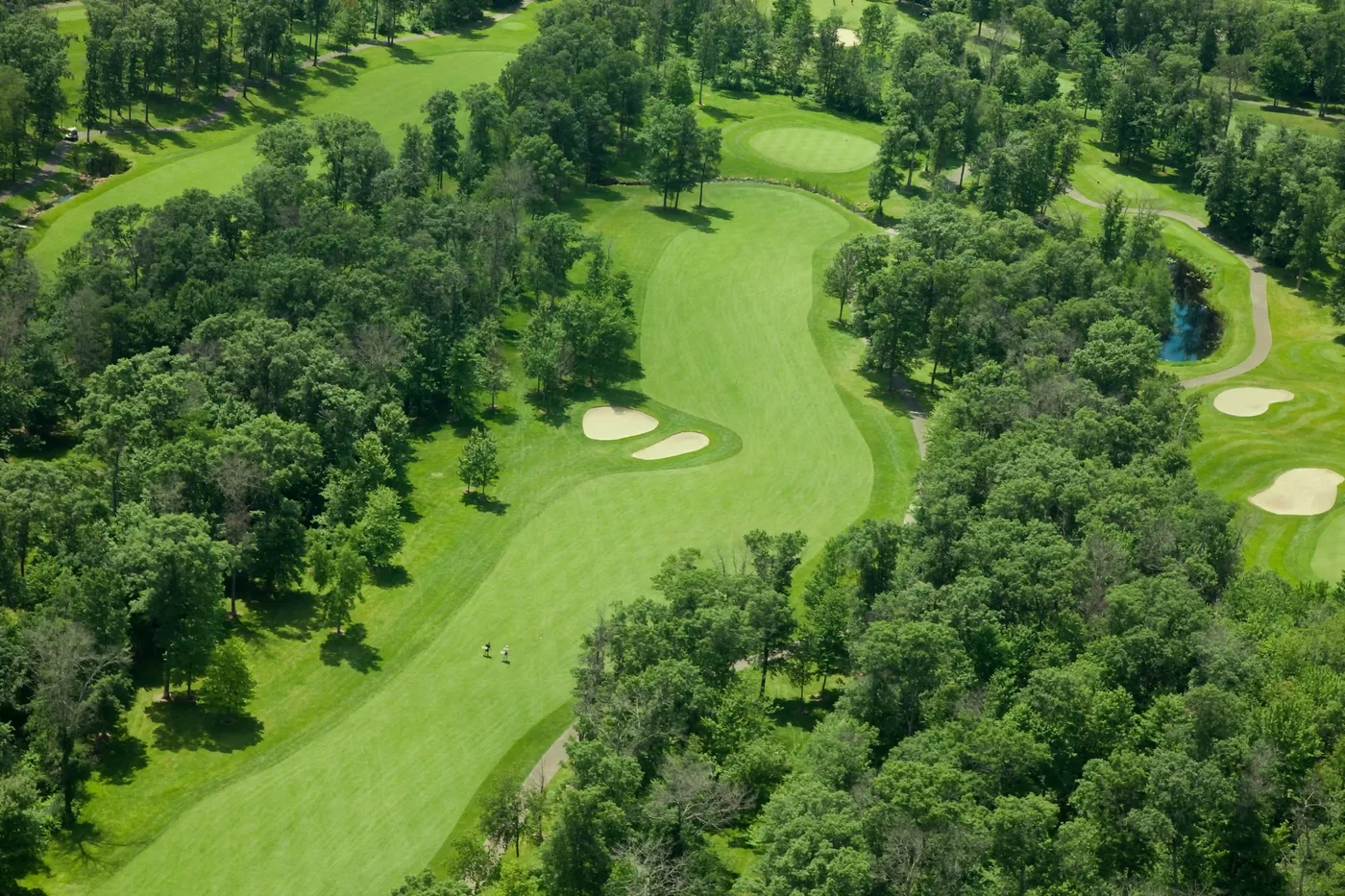 Flygbild över en fairway