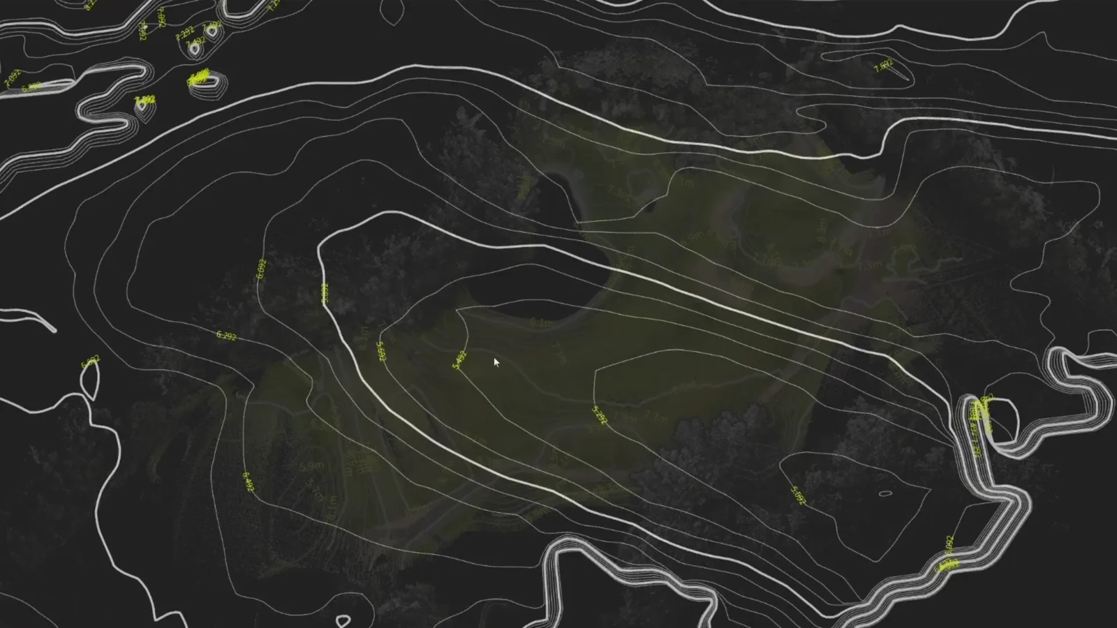 Konturkarta över ett golfhål i GolfMind