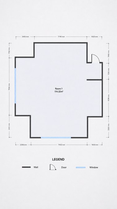 DXF floor plan exported from FJD Trion C1