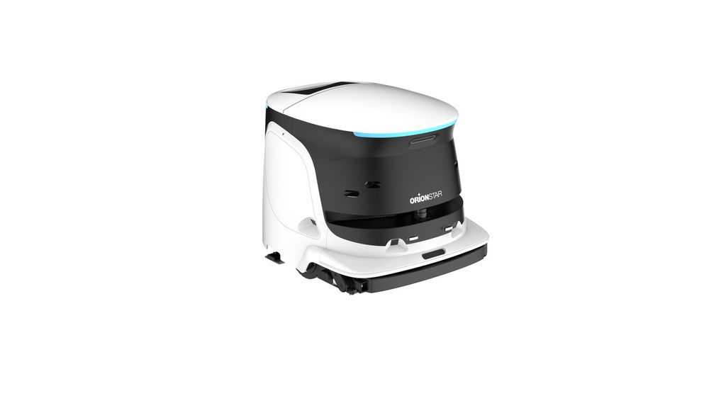 OrionStar CleaniBot S55 Pro UVC - främre vy med borste och rengöringsdäck (delad bild med S55 Pro)