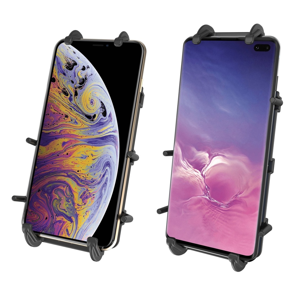 RAM Quick-Grip XL Phone Mount U-Bolt Base - RAM-B-149Z-A-PD4U mounted on bar