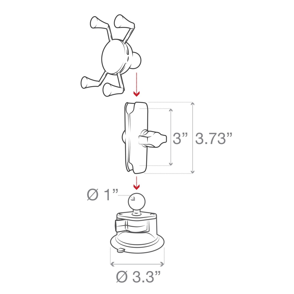 RAM X-Grip Phone Mount with RAM Twist-Lock Suction Cup Base - RAM-B-166-UN7U_4