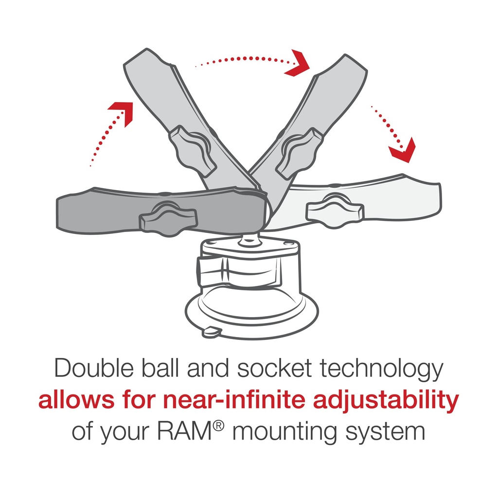 RAM X-Grip Large Phone Mount with Twist-Lock Suction Cup, Long Arm - RAM-B-166-C-UN10U_4