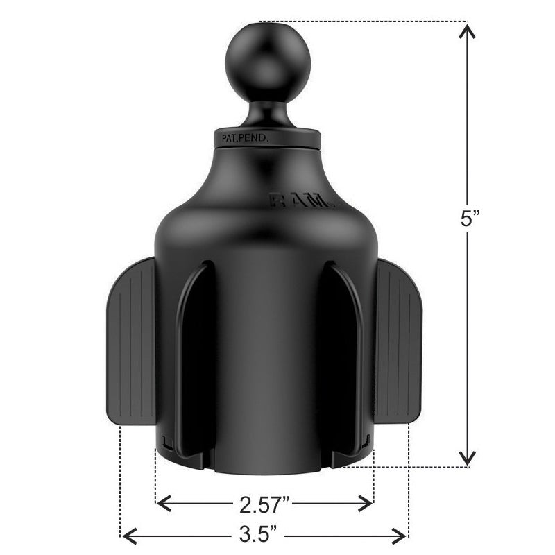 RAM Stubby Cup Holder Base with Diamond (AMPS) Plate - RAM-B-299-4-238U_2