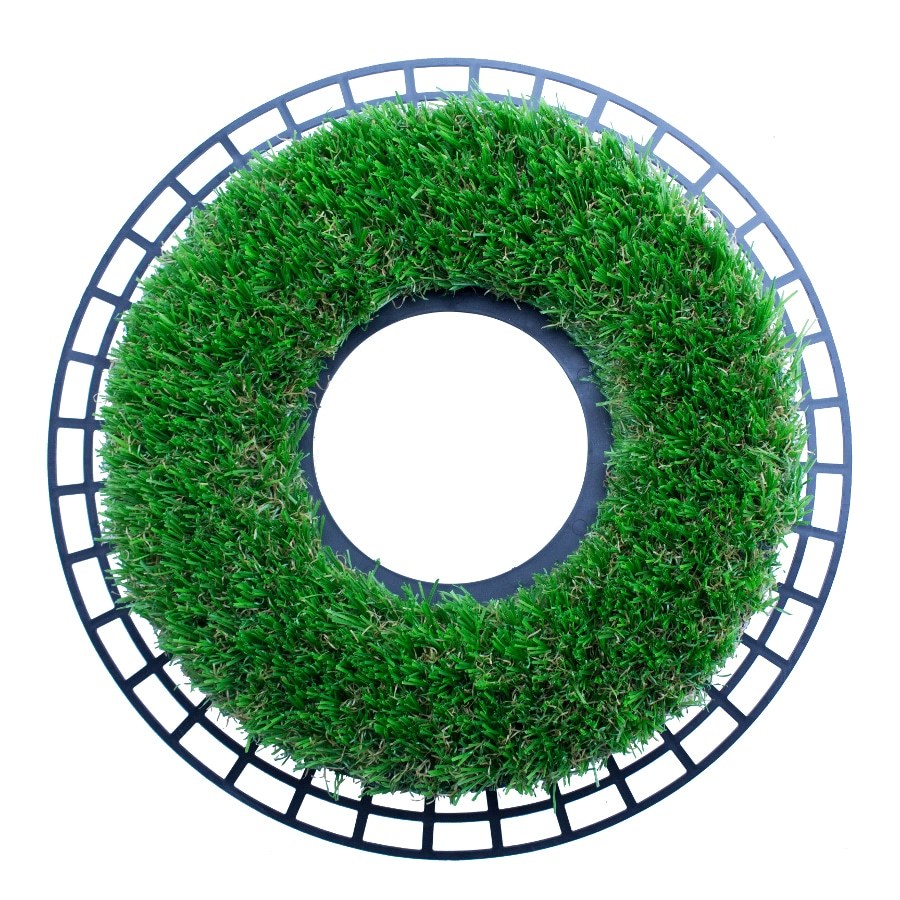 Round artificial-grass barrier - size 110, top view