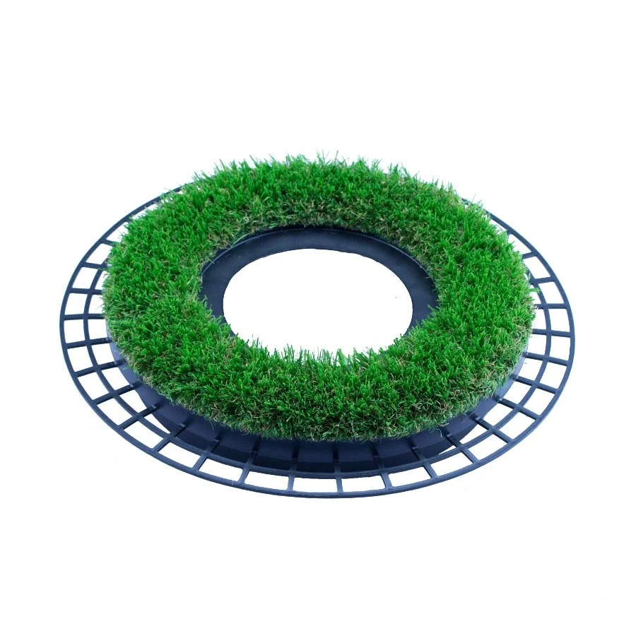 Round artificial-grass barrier large - angled view