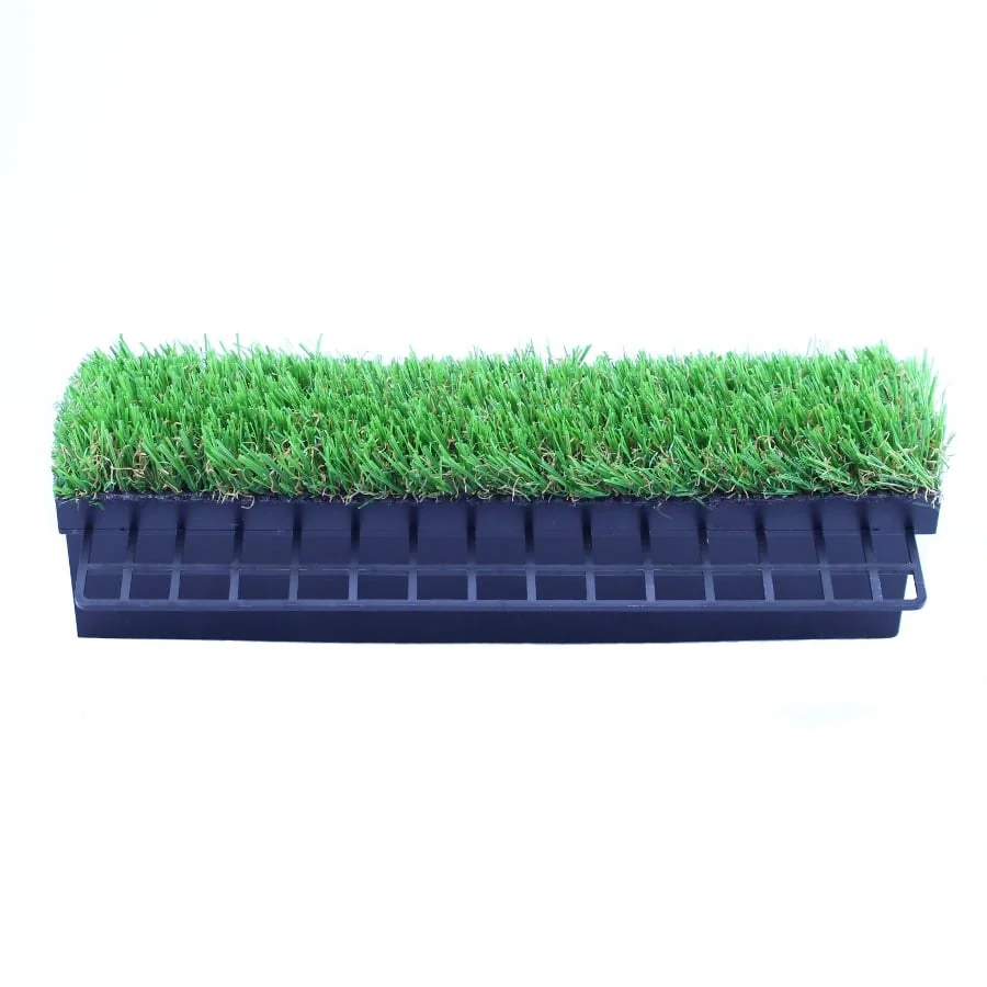 Straight artificial-grass edging - angled view