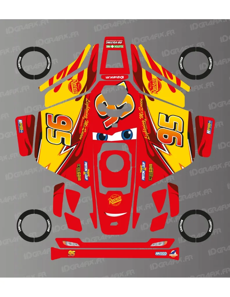 Dekalark för Mammotion LUBA 3 Flash McQueen Edition
