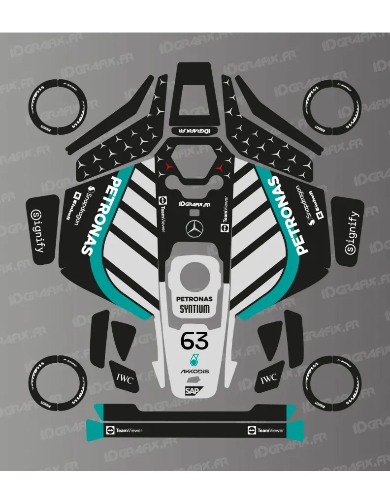 Dekalark för Mammotion LUBA 3 Mercedes F1 (Russell) Edition