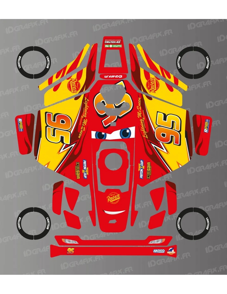 Dekalark för Mammotion LUBA 3 Flash McQueen Edition