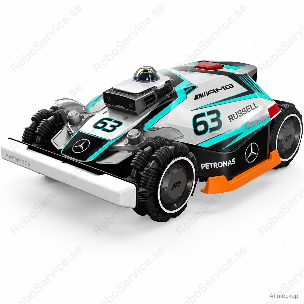 Mockup av Mercedes F1 (Russell) Edition på Mammotion LUBA 3