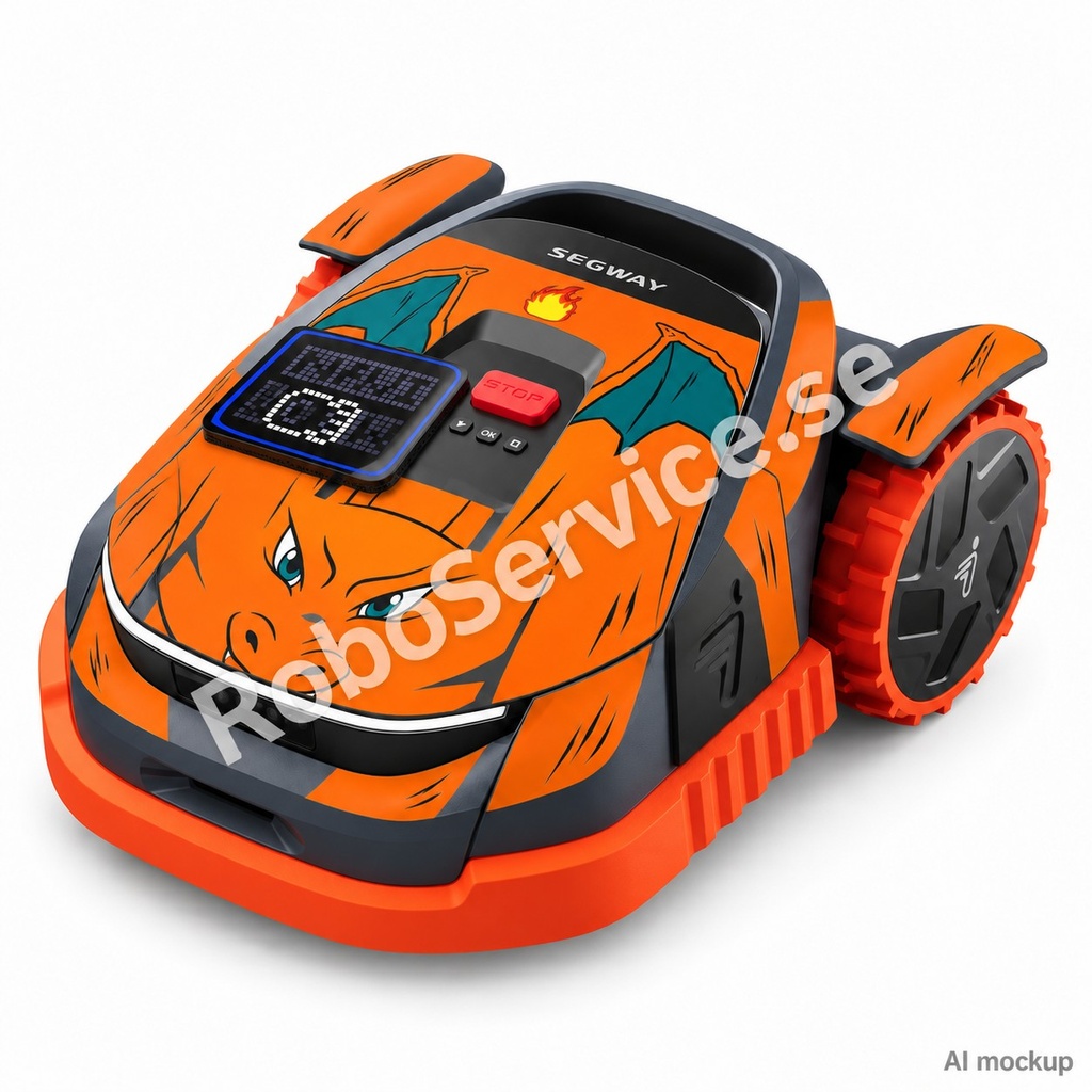 Mockup av Charizard Edition på Segway Navimow X3