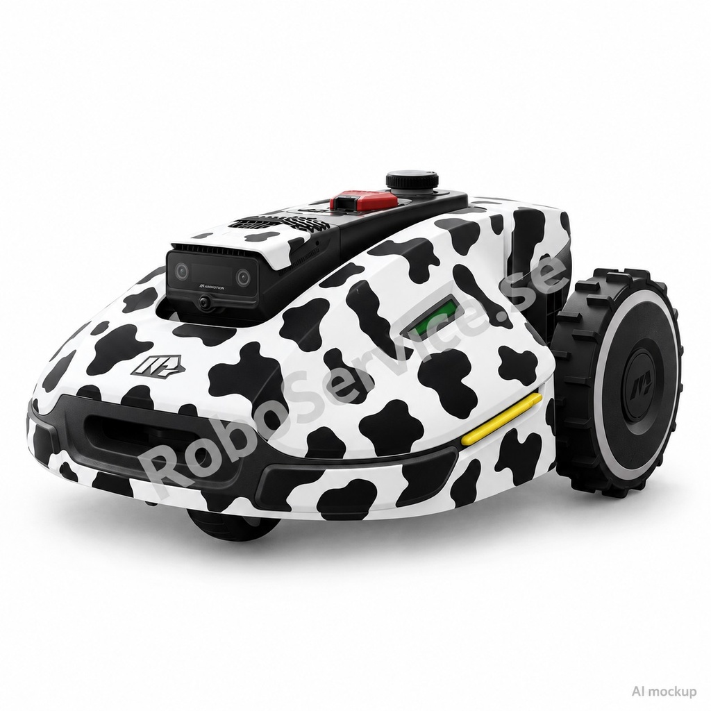 Mockup av Cow Edition på Mammotion YUKA 2000/3000