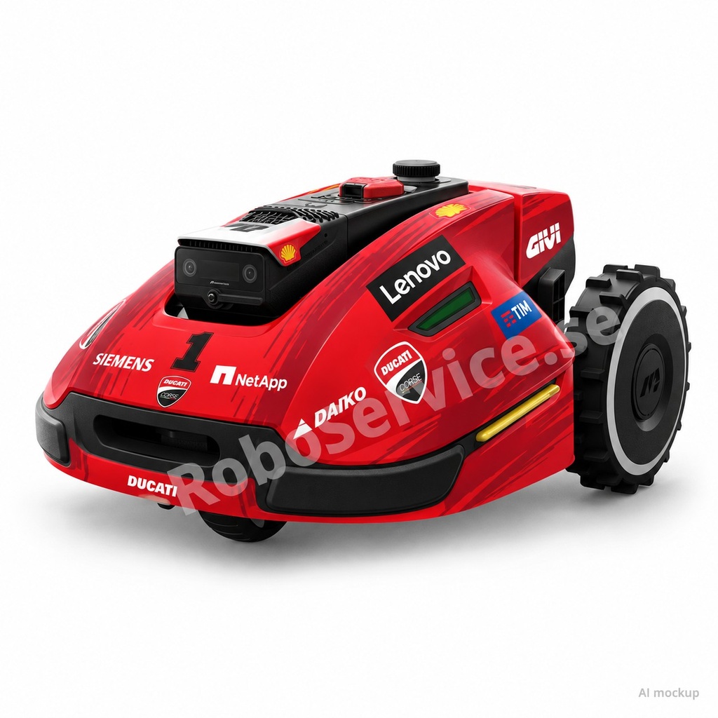 Mockup av Ducati Moto GP Edition på Mammotion YUKA 2000/3000