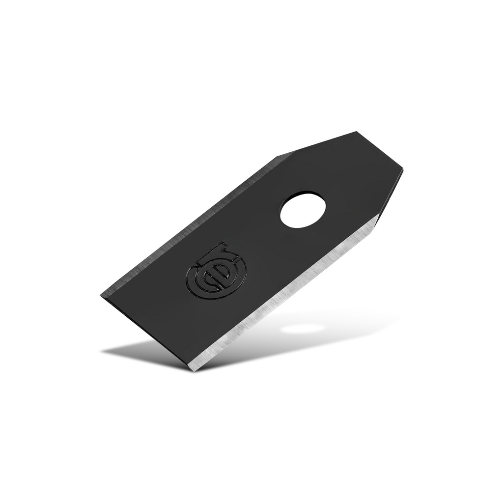 Rotary Evolution knivblad Greenworks Optimow och Cramer 9-pack – knivblad snett framifrån