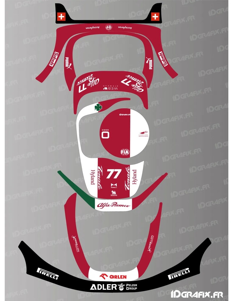 Dekalark för Segway Navimow i Alfa Romeo Edition