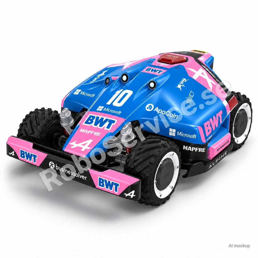 Mockup av F1 Alpine Edition på Mammotion LUBA 1