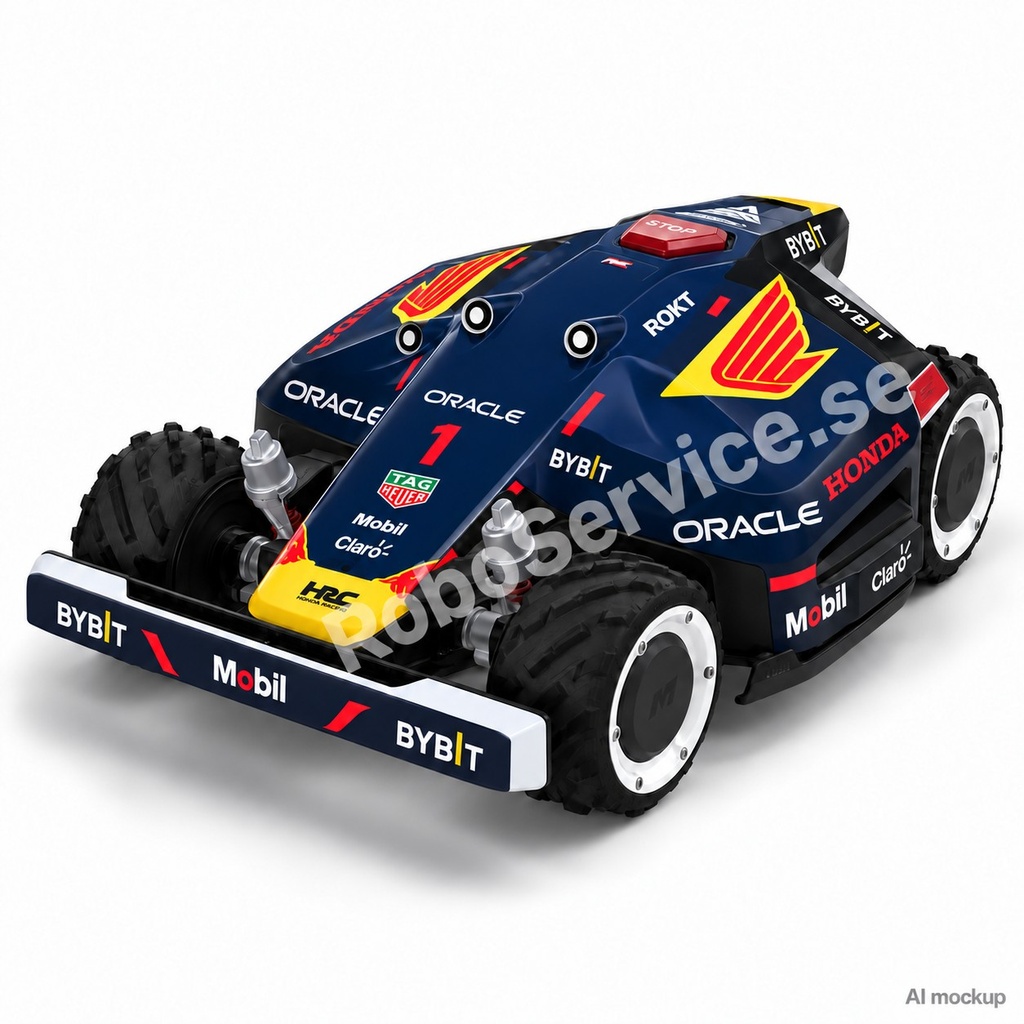 Mockup av F1 Honda Edition på Mammotion LUBA 1
