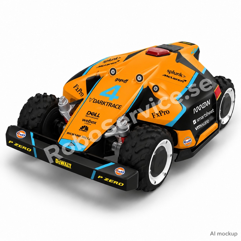 Mockup av F1 McLaren Edition på Mammotion LUBA 1