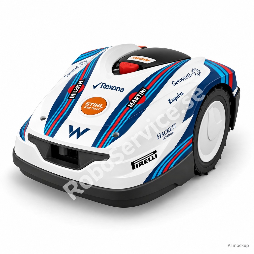Mockup av Martini Racing F1 Edition på Stihl iMOW RMI 522
