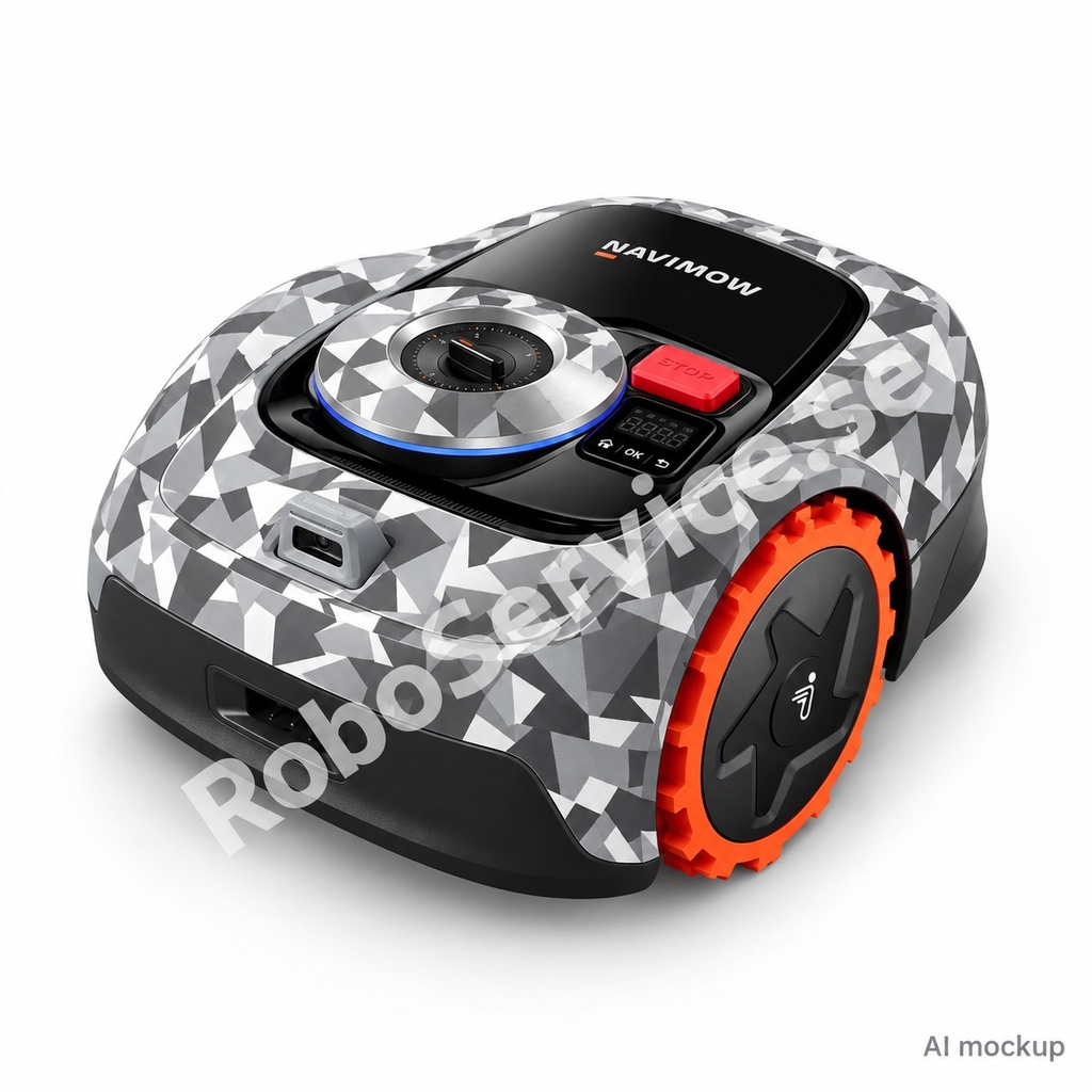Mockup av Digital Camo Edition på Segway Navimow i