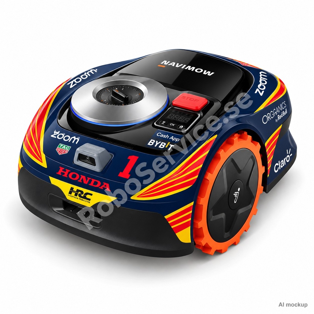 Mockup av Honda F1 Edition på Segway Navimow i