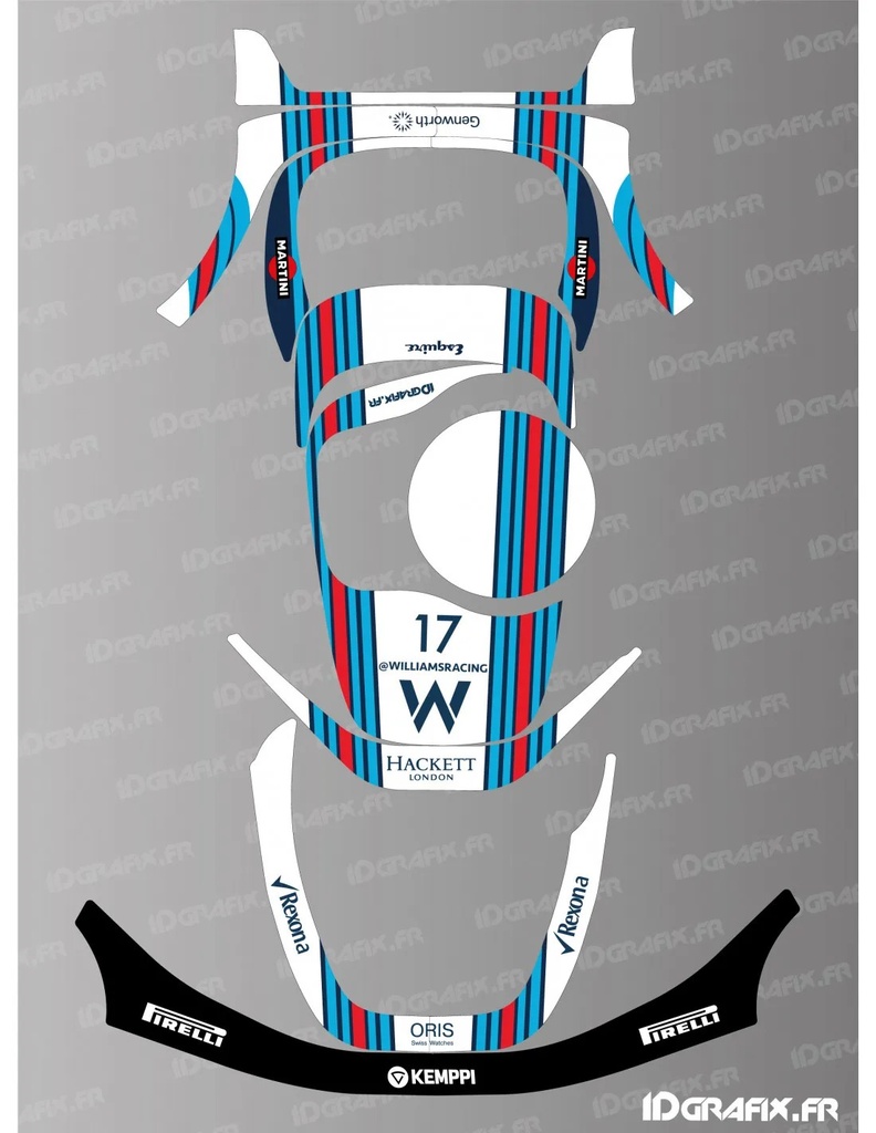 Dekalark för Segway Navimow i Martini F1 Edition