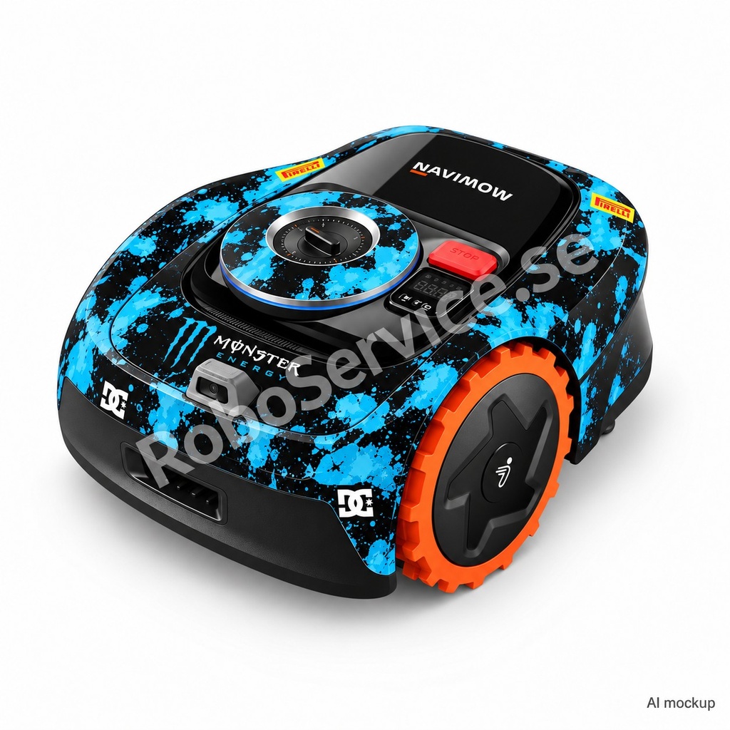 Mockup av Monster (Blue) Edition på Segway Navimow i