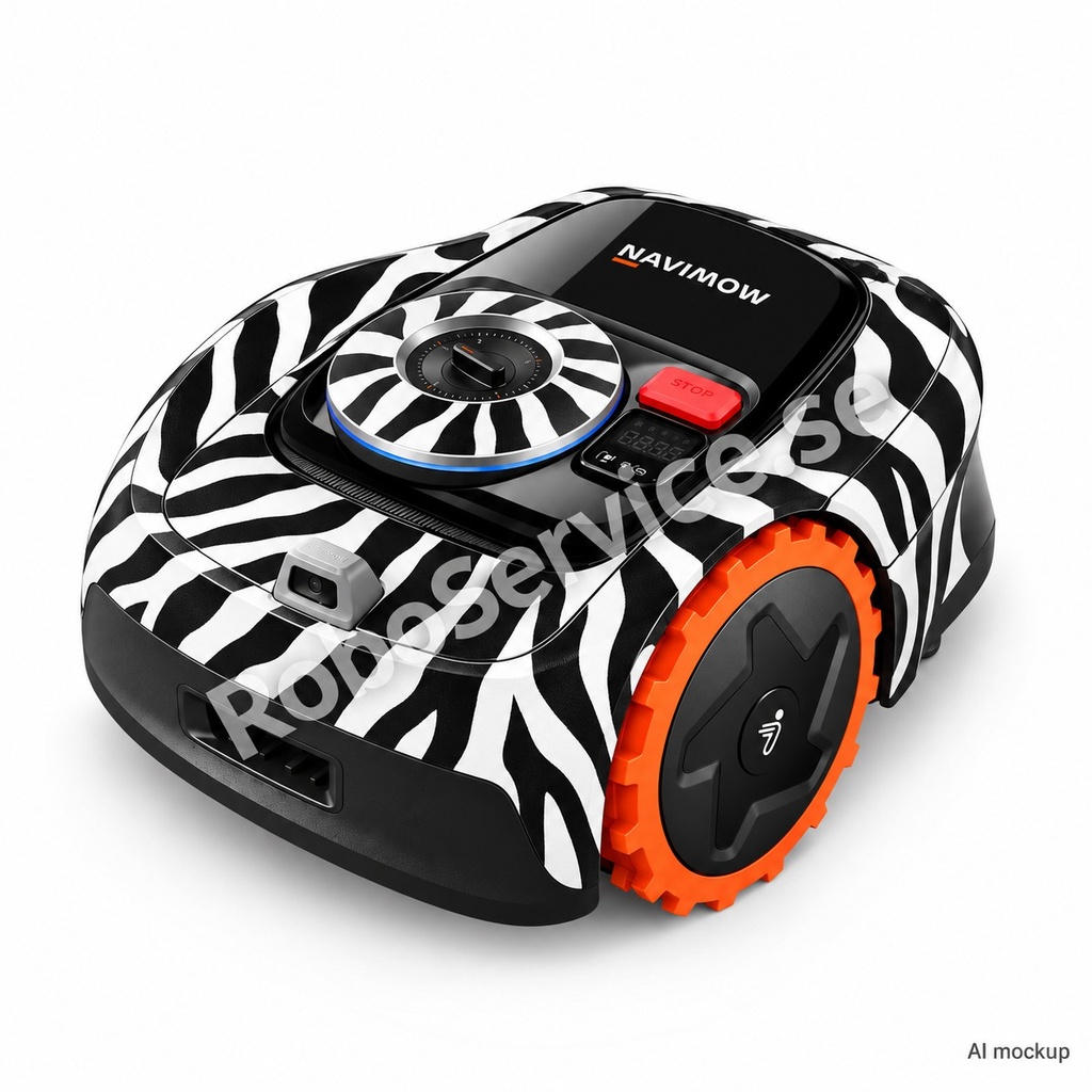 Mockup av Zebra Edition på Segway Navimow i