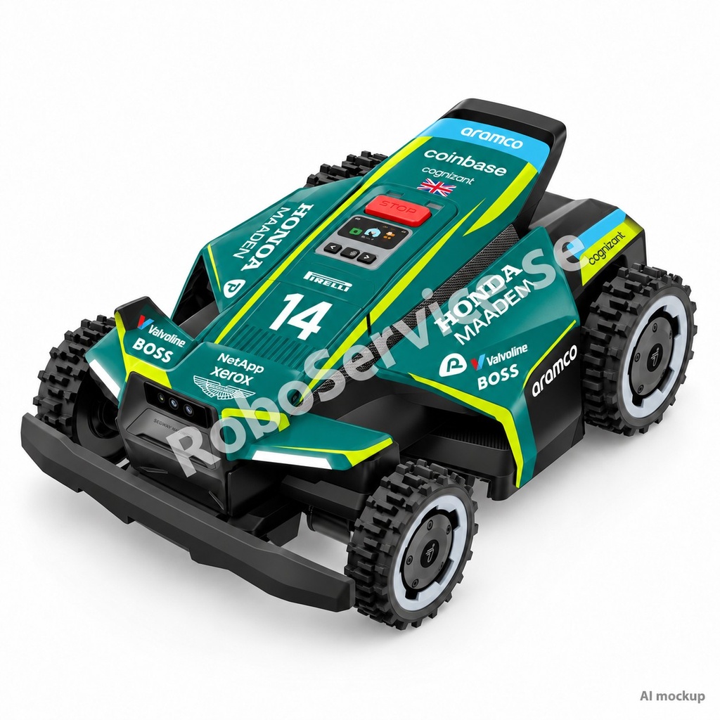 Mockup av Aston Martin F1 Edition på Segway Navimow X4