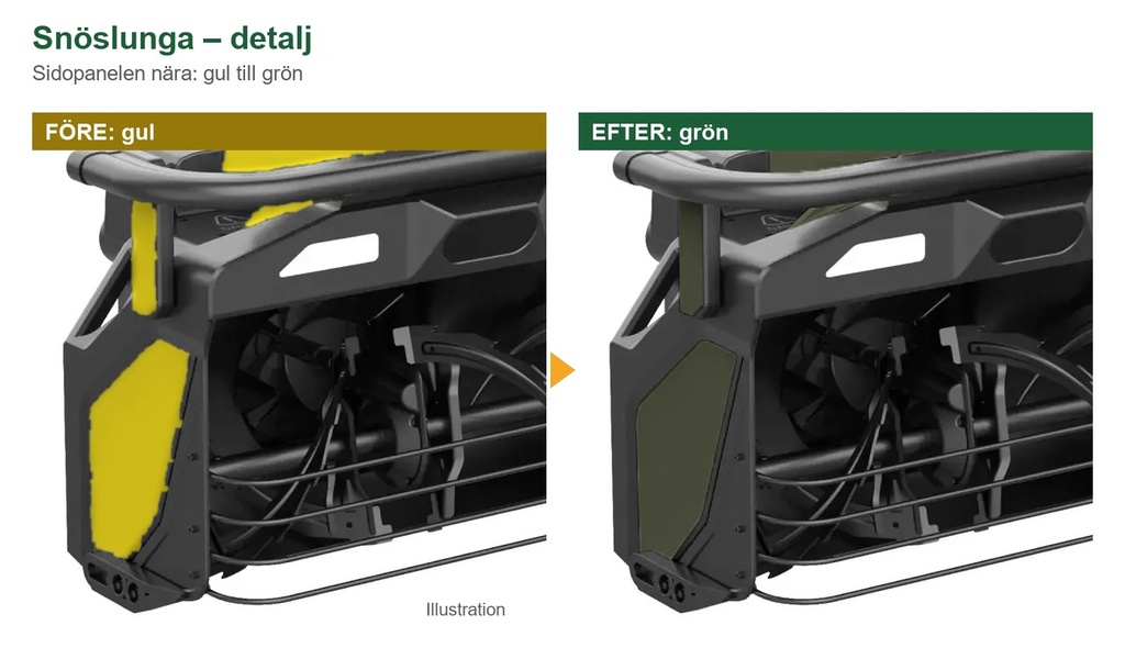 Nortec Snow sidopanel nära, gul (illustration) mot grön