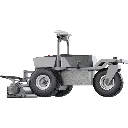 FJD RCM01 cylinderklippare i profil med klippcylindern sänkt mot marken