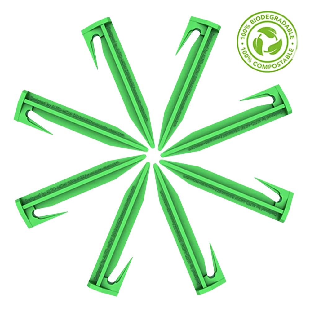 [40690124] Biologiskt nedbrytbara pinnar 100 st – För begränsningskabel till robotgräsklippare