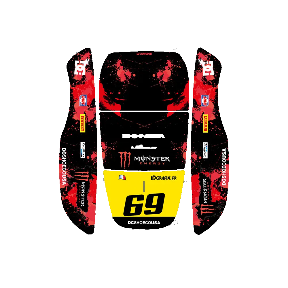[AC-MontRed-HRM15] Monster Edition (Röd) – Dekal till Honda Miimo HRM 1000/1500/2500