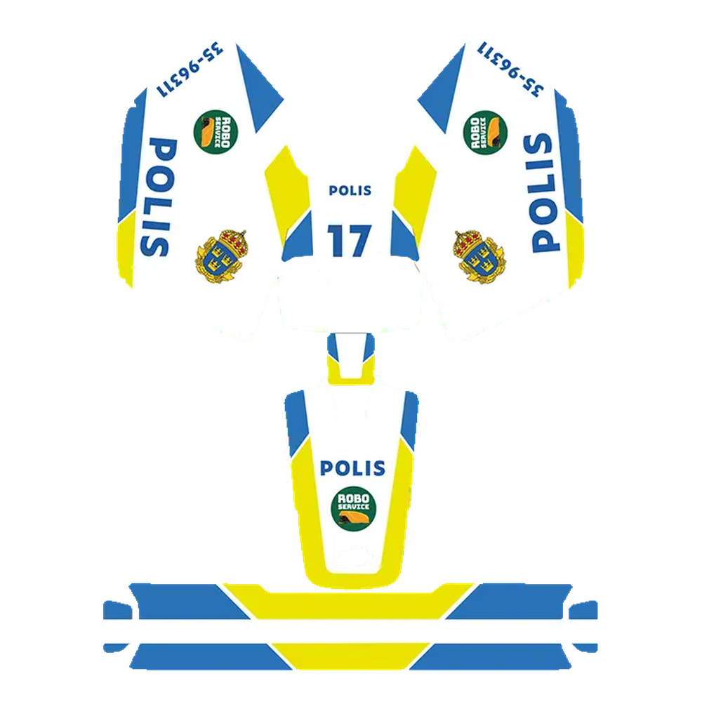 Sweden Polis Special Edition – Dekal till robotgräsklippare, alla märken och modeller
