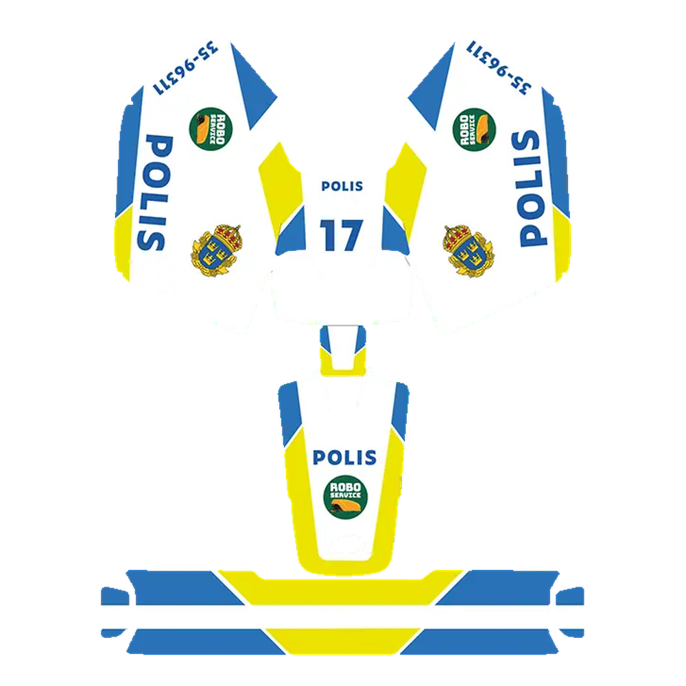 Sweden Polis Special Edition - Dekal till robotgräsklipapre alla märken och modeler