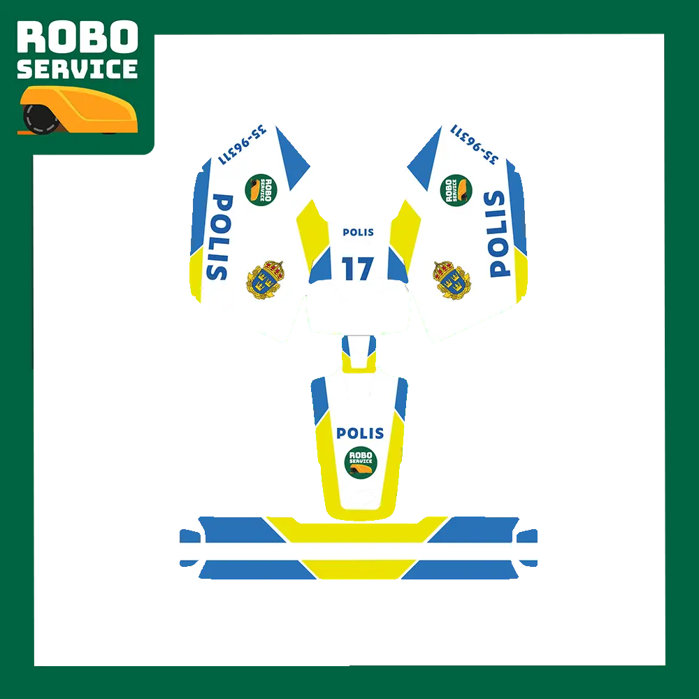 Sweden Polis Special Edition - Dekal till robotgräsklipapre alla märken och modeler