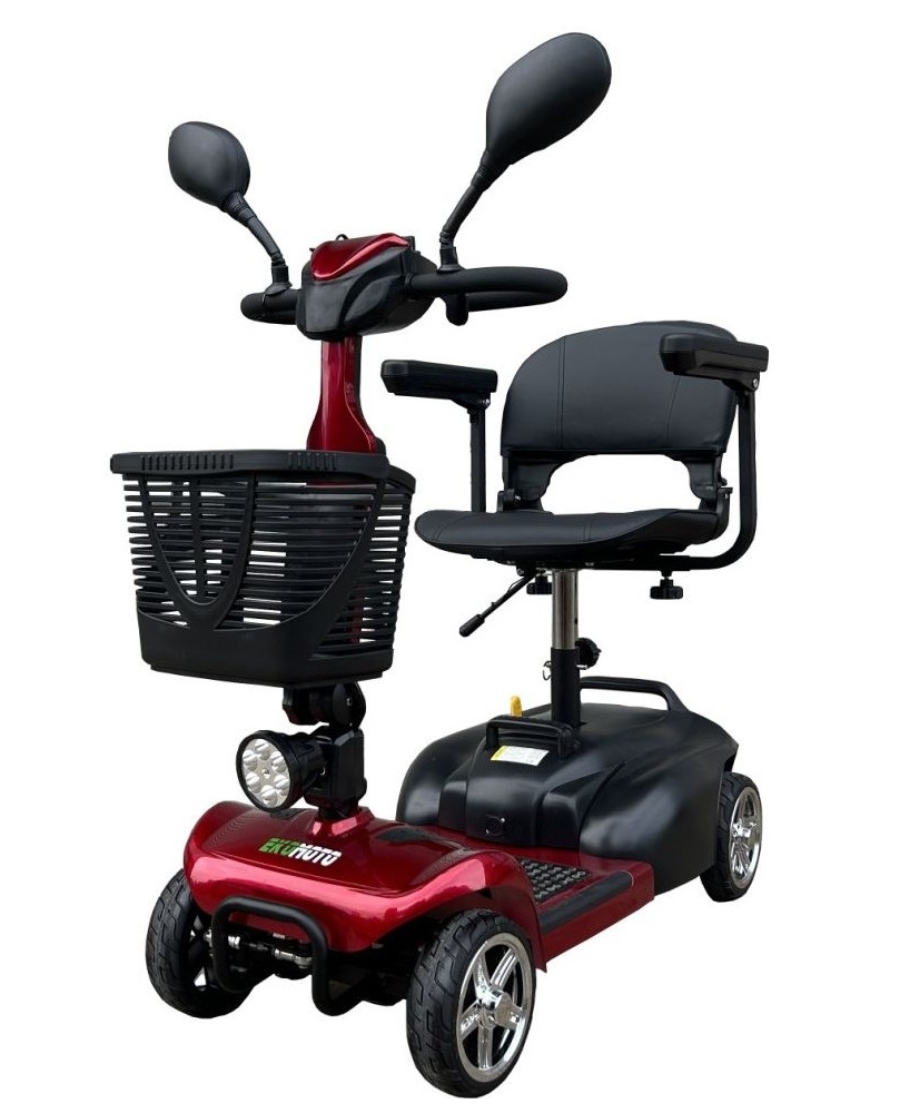 Ekomoto X01 - Foldable four-wheel scooter, one seat, electro-magnetic brakes