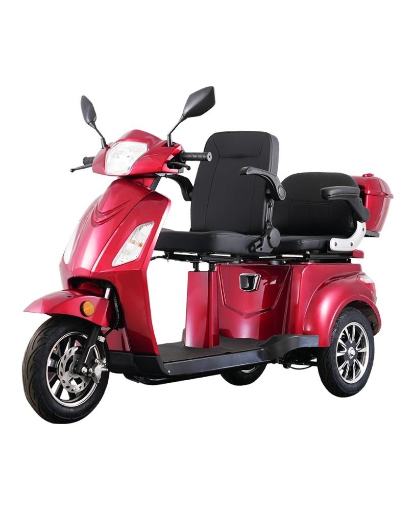 Vista-2 Duo Premium – 3-hjulig Elscooter med tandem för två personer (Brun Metallic)