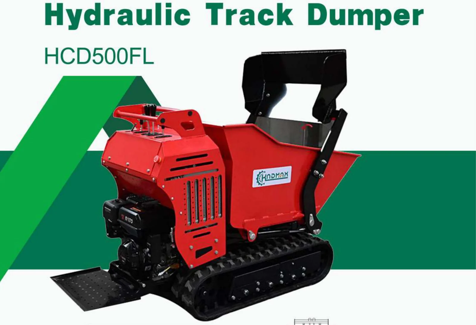 KNDMAX HCD500FL - Hydraulic Tracked Dumper with Bucket 500kg
