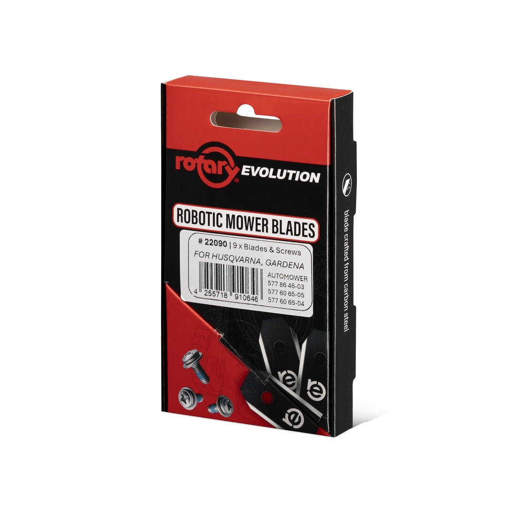 [22090] Rotary Evolution Blades for Husqvarna Automower and Gardena Sileno - 9 pcs